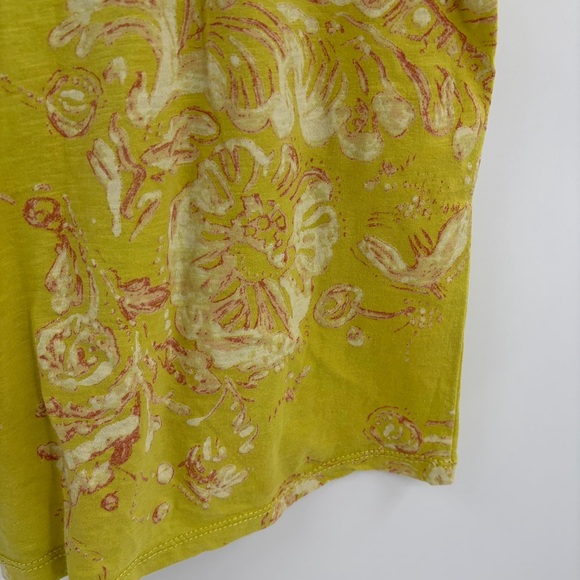 Anthropologie pilcro Yellow Floral springtime Short Sleeve Tee size large - Picture 11 of 15